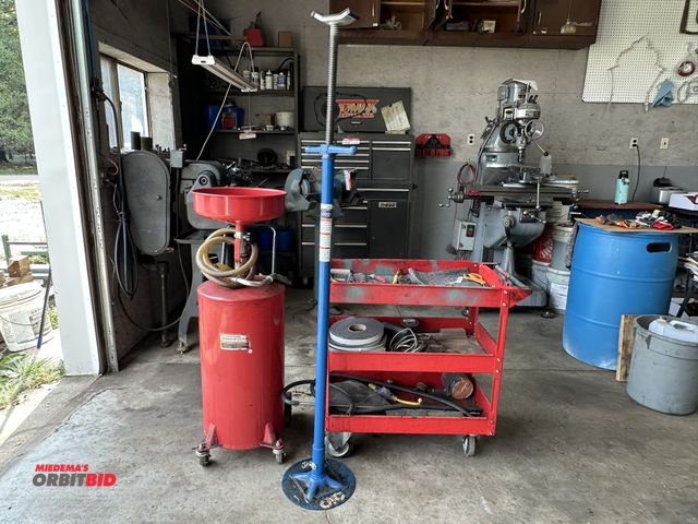 Lot 1-504 - (1) Pittsburgh 20 gallon oil lift drain, (1) OTC, model UH15, under hoist automotive stand, 1500 lb....