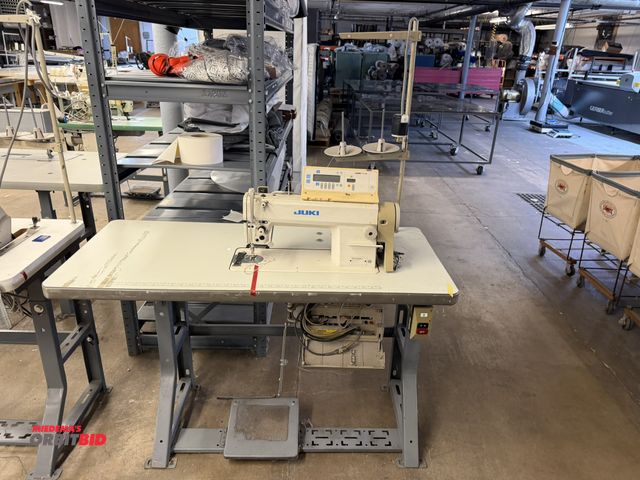 Lot 1-4725 - (1) Juki DLN-5410N-7, sewing machine with power table, 47" x 21" x 30" tall and spool rack, Juki CP-...
