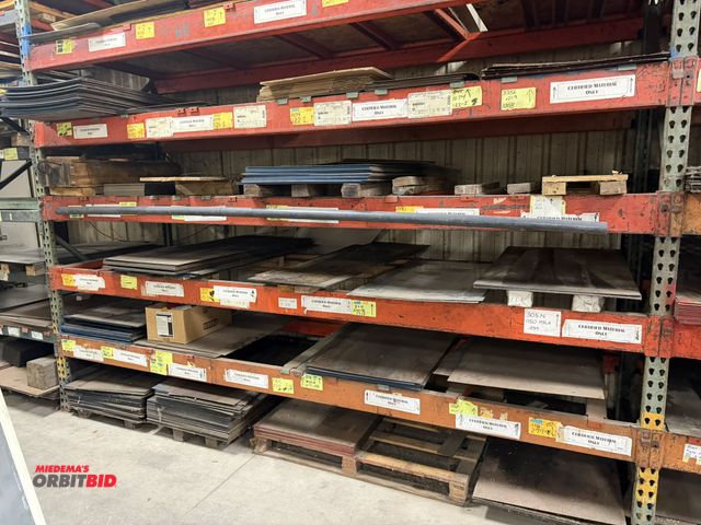 Lot 1-2019 - Entire contents of sheet metal only in rack shown in photo, Certifications available upon request.