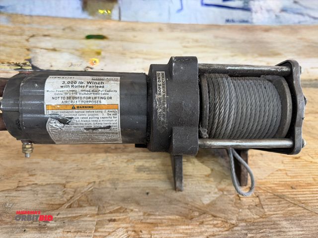 Lot 1-1325 - (1) Chicago Electric power tools, item #91781, 3000 lb., 12V DC winch with roller fairlead 50' x 3/1...