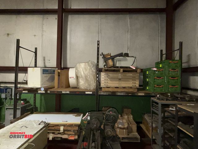 Lot 1-18752 - (2) sections of pallet racking, includes (3) 10' tall x 36" wide uprights, (8) 91" cross beams, wood...