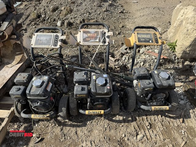 Lot 1-16052 - Lot of (3) DeWalt pressure washers, 3600 PSI with Honda GX gas motors, with spray wands, all are for...