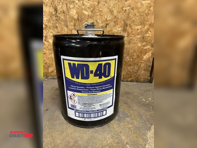 Lot 1-14417 - (1) Approx. 3/4 full five gallon container of WD40.