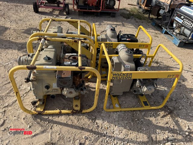 Lot 1-9547 - Lot of (4) Wacker Neuson PT3 gas powered trash pumps, 3" inlet/outlet, all units are for parts only.