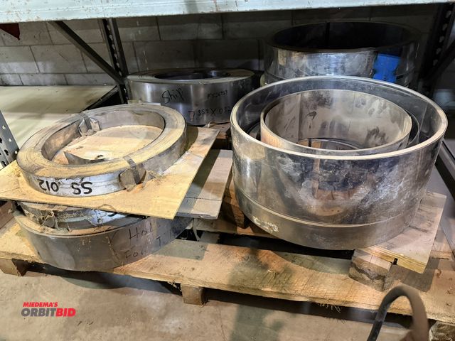 Lot 1-15865 - Lot of (8) various rolls of stainless steel material, various widths and thicknesses.