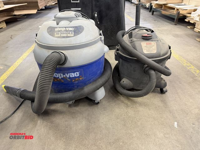 Lot 1-17379 - (1) Shop Vac 16 gallon capacity, 6.5 HP wet/dry vac, and (1) Dayton, model 3VE18A, approx. 5 gallon ...