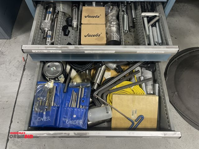 Lot 1-19275 - Contents of drawer #11 and 12, includes assorted flap wheels, shim punches, angle blocks, grinding b...