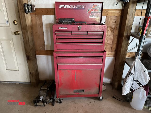 Lot 1-17831 - (1) Stack-On 24" width x 13" height x 10" depth 6-drawer tool box with assorted tools, and 24" width...