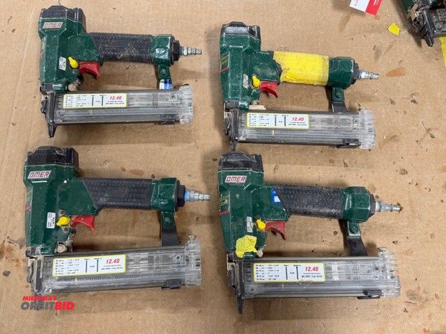 Lot 1-16275 - Lot of (4) Omer pneumatic Brad/Pin nailers.
