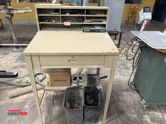 Lot 1-16416 - (1) steel foreman's work desk, 34" wide.