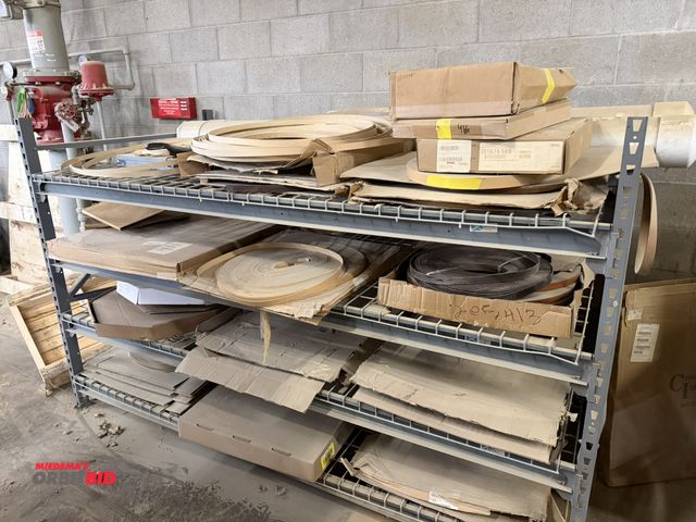 Lot 1-16573 - (1) steel racking unit, 98" long, includes (2) 48" x 60" tall uprights, (8) 95" cross beams, with wa...