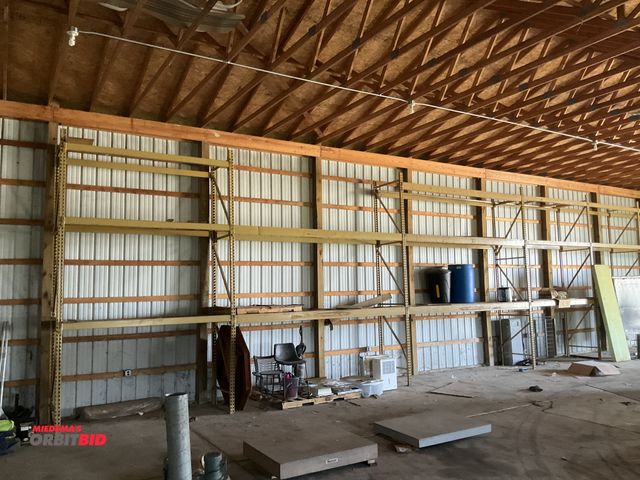 Lot 1-12015 - lot of teardrop style racking consisting of (8) 36” deep x 14’ high uprights (3) 8’  beams and (10) ...