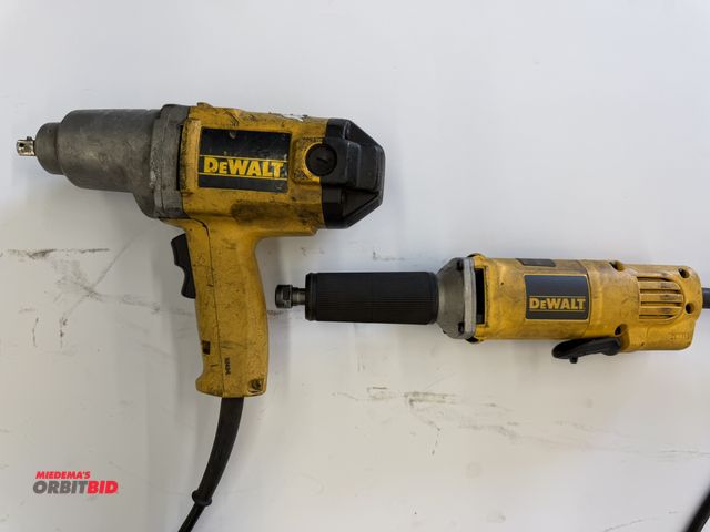 Lot 1-6208 - (1) DeWalt, model DW877, 120V, 1.5" die grinder, and (1) DeWalt, model DW290, 120V, 1/2" impact wren...