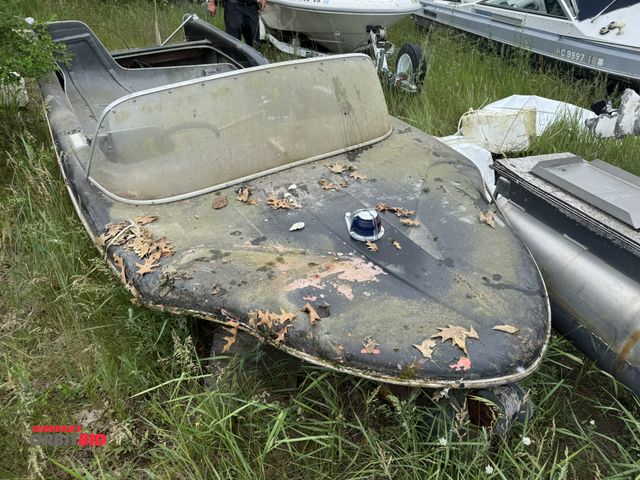 Lot 1-6584 - (1) Fireflite fiberglass boat, no motor, single axle trailer with no tires or rims, Michigan trailer...