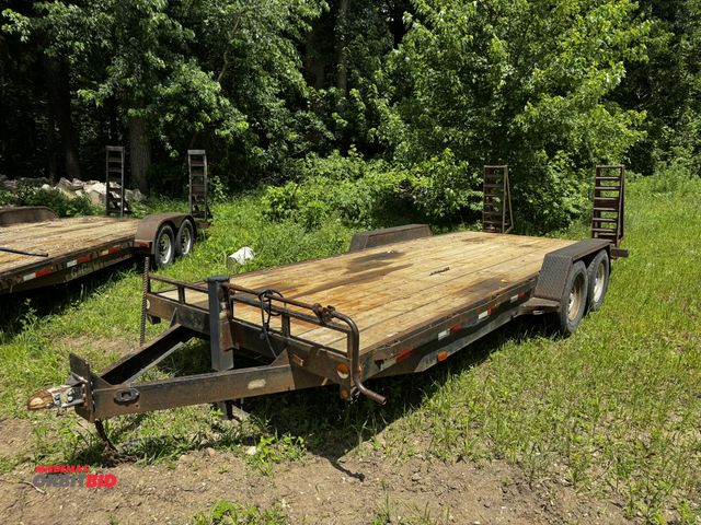 Lot 1-14288 - 2008 (1) assembled equipment trailer, tandem axle, 83" x 18' wood load deck, steel frame, 2' beaver ...