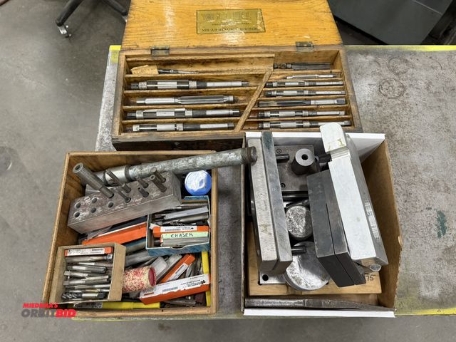 Lot 1-945 - (1) Box of assorted expansion tooling, (1) box of assorted metric taps, tap holders, and (1) box of ...