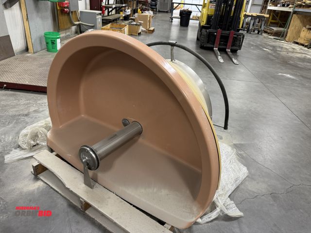 Lot 1-19474 - (1) industrial sink washing station, foot pedal control, approx. 54" x 36" x 36" tall, condition unk...