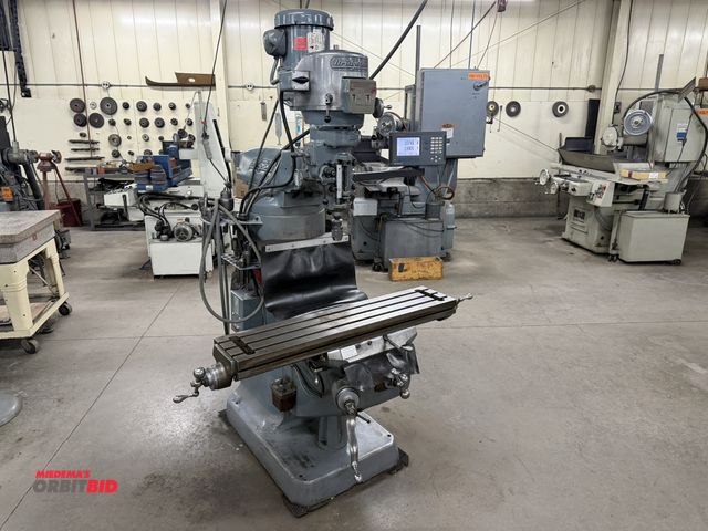 Lot 1-912 - (1) Bridgeport Series I vertical milling machine, 42" x 9" slotted table, tilting head, 2 HP, 3 phas...