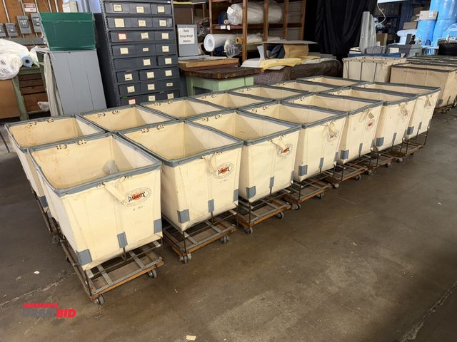 Lot 1-4840 - Lot of (14) Dandux 6-bushel canvas product carts.