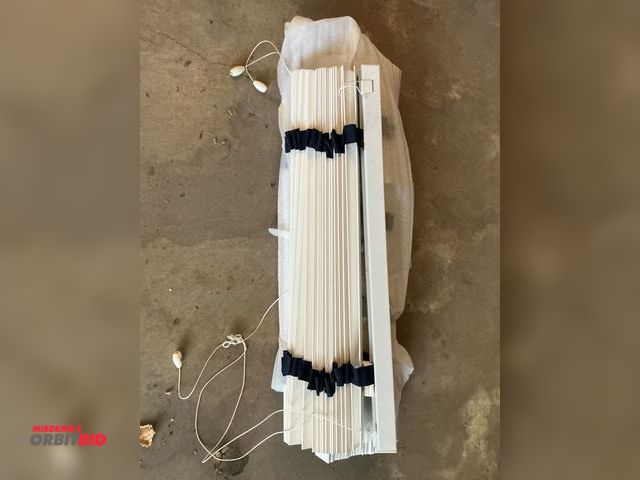 Lot 1-12528 - Graber Wood slat blinds lot of 6 Graber wood slat blinds with navy detail, various lengths as noted ...