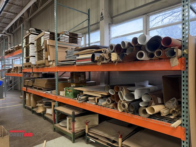 Lot 1-17294 - Lot of Teardrop style pallet racking, contents not included, consists of (5) 48" depth x 16' height ...