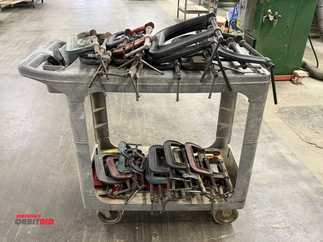 Lot 1-16221 - (1) Rubbermaid approx. 36" length x 32" height x 19" depth utility cart with approx. (45) assorted C...