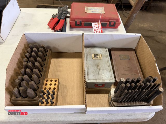 Lot 1-18515 - Lot of assorted number punches, center punches, and (2) drill indexes.