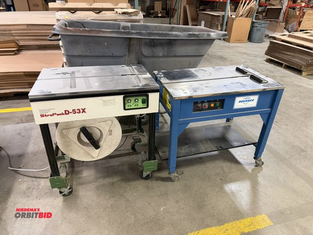 Lot 1-17502 - (1) Strapack D-53X, semi-automatic strapping machine, includes partial spool of strapping material, ...