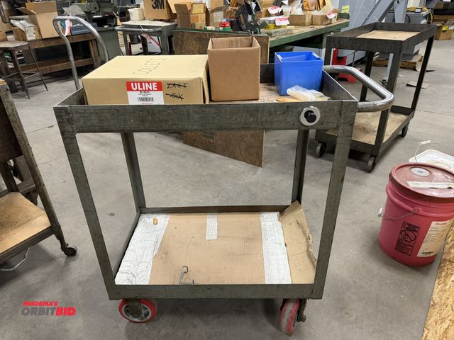 Lot 1-1974 - (1) Little Giant 30" length x 36.5" height x 18.5" depth, 2-tier shop cart with assorted collets and...