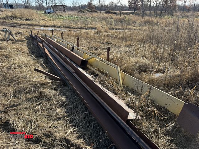 Lot 1-2952 - Large lot of assorted steel beams, includes 8 x 8, custom built spreader bar, C-channel, and much mo...