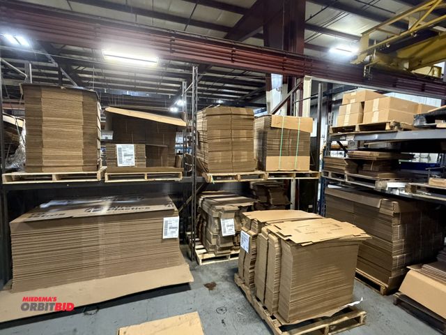Lot 1-18807 - Lot of approx. (13) skids of assorted cardboard fillers, assorted boxes, pendulum boxes, and product...