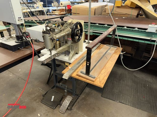 Lot 1-4742 - (1) Singer industrial sewing machine, model 29U171A, power table, 28" x 19.5" x 30" tall, spool stan...