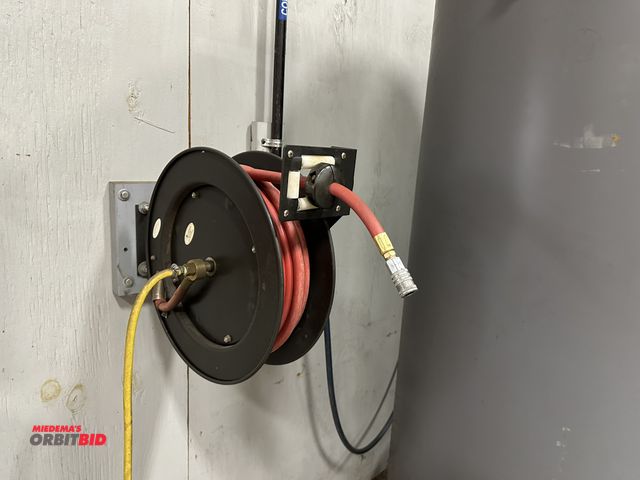Lot 1-19515 - (1) Central Pneumatic, item #93897, retractable air hose reel with approx. 30' of hose.