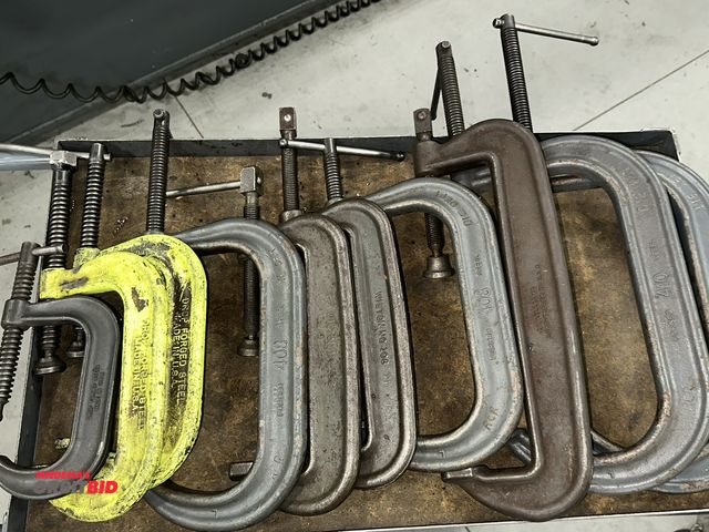 Lot 1-19213 - Lot of C-clamps, includes (1) Wilton 4", (2) Wilton 6", (2) Columbian 8", (2) Wilton 8", (2) Columbi...
