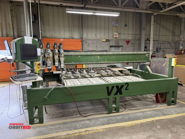 Lot 1-16564 - (1) Accu-Systems VX2, 4-head boring machine, pneumatic, Elite drill motors, HSD boring head, touch s...