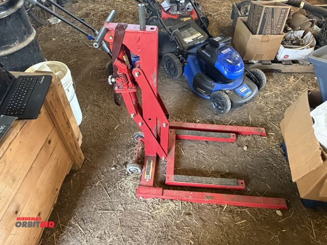 Lot 1-8498 - (1) heavy duty, high position motorcycle lift, 1100 lb. capacity.