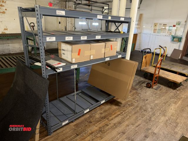 Lot 1-4926 - (1) Edsal metal rack, 76" long x 26" wide x 71.5" tall, rack only, does not include contents, winnin...