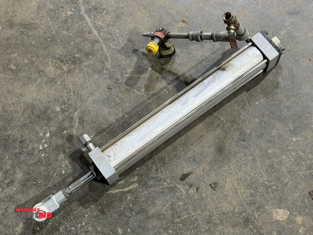 Lot 1-1548 - (1) approx. 3" diameter x 20" long pneumatic cylinder with attachments and regulator.