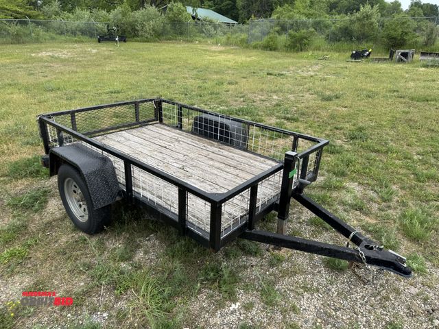 Lot 1-6547 - (1) 8' x 5' single axle landscape style trailer, 2" ball, manual landing gear, 13" x 60" fold down r...