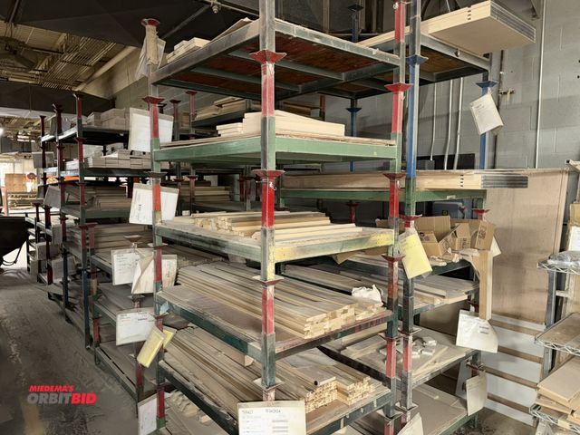 Lot 1-16475 - (2) rows of racks, 48" x 35.5" x 9" tall, with contents of wood, winning bidder responsible for prop...