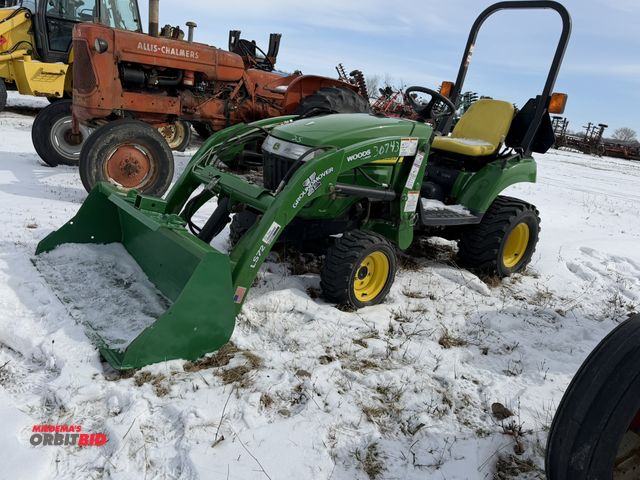 Lot 1-11765 - (1) John Deere 2305 HST Tractor, 2WD, Product ID #LV2305H325677, 48" wide bucket, bracket with 2" re...