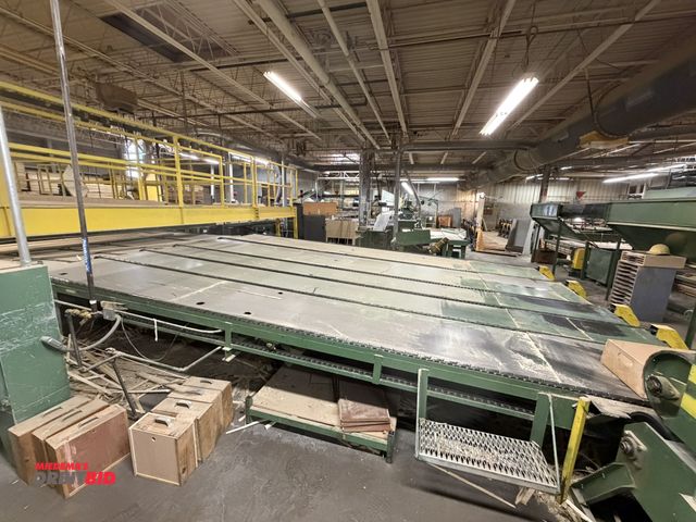 Lot 1-17141 - (1) infeed chain conveyor, approx. 14' wide x 24', includes control panel, pendant station, (2) stag...