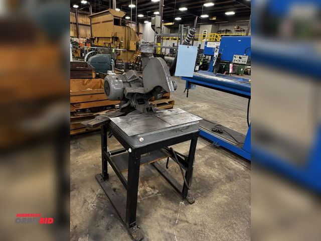 Lot 1-19633 - (1) 12" cut off saw, 3 phase motor, 31.5" x 14 1/4" table, heavy duty steel frame, 4" outlet.