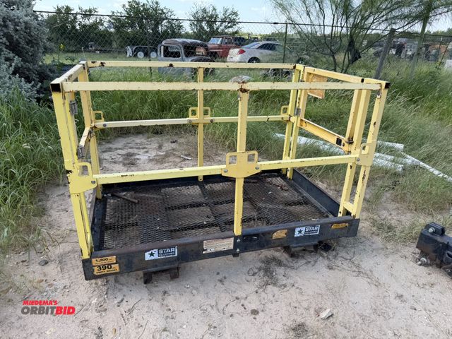 Lot 1-9566 - (1) Star Industries forkable man platform, 1,000 max. load capacity, doors on each side, approx. 8' ...