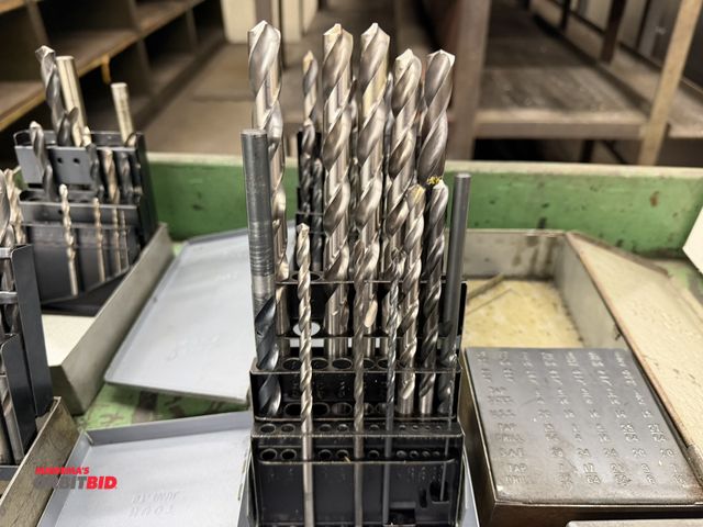 Lot 1-1844 - Lot of (5) various Huot drill indexes with assorted drills, and (1) reamer index (empty).