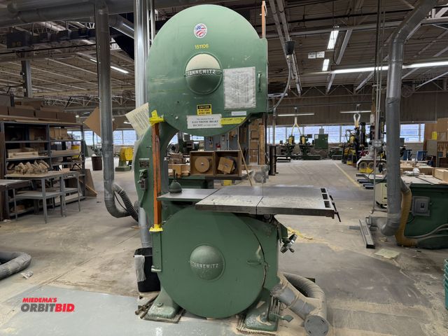 Lot 1-16232 - (1) Tannewitz, model GH, vertical band saw, S/N 83033, 230/460V, 3 phase, 7.5 HP electric motor, 37"...