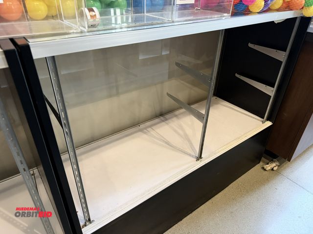 Lot 1-11278 - Lot of (2) glass displays, 1 measures 48" x 17.5" deep, and 1 measures 60" x 17.5" deep, with glass ...