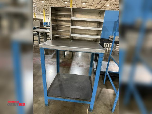 Lot 1-5286 - (1) 30" width x 40" height x 26" depth heavy duty steel stand with stainless steel top and stainless...