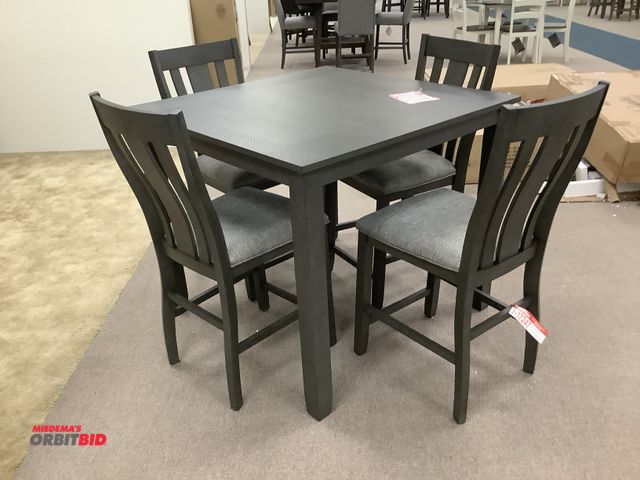 Lot 1-17247 - Pub table with chairs. 42” by 42” by 36” tall