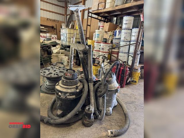 Lot 1-14222 - Lot of 3 Shop Vacs, includes (1) 3 HP, (1) 2 HP, and (1) Ridgid NXT Vac with assorted hoses and atta...